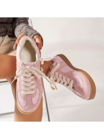 European And American Style Large Size German Training Shoes 5 New Round Toe Versatile Lace-Up Flat White Shoes Low-Cut Sports Shoes - Image 3