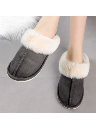 Women's Plush Lined Slippers, Wool Fluffy Moccasins,Outdoor Indoor Dual Use Slippers - Image 4