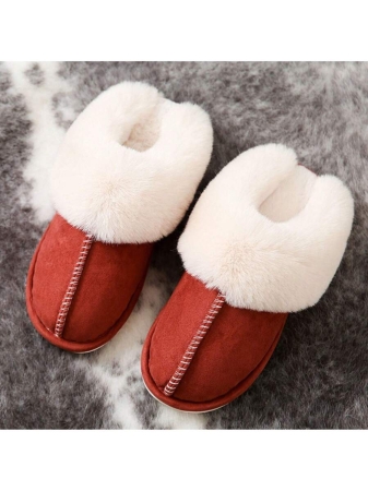 Women's Plush Lined Slippers, Wool Fluffy Moccasins,Outdoor Indoor Dual Use Slippers - Image 8