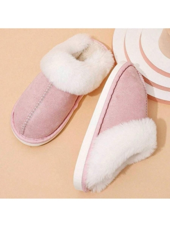 Women's Plush Lined Slippers, Wool Fluffy Moccasins,Outdoor Indoor Dual Use Slippers - Image 18
