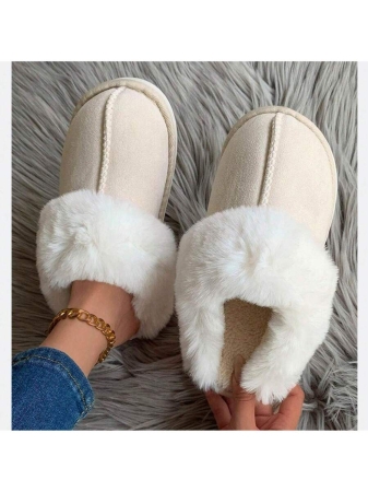 Women's Plush Lined Slippers, Wool Fluffy Moccasins,Outdoor Indoor Dual Use Slippers - Image 21