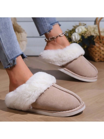 Women's Plush Lined Slippers, Wool Fluffy Moccasins,Outdoor Indoor Dual Use Slippers - Image 25
