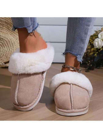Women's Plush Lined Slippers, Wool Fluffy Moccasins,Outdoor Indoor Dual Use Slippers - Image 27