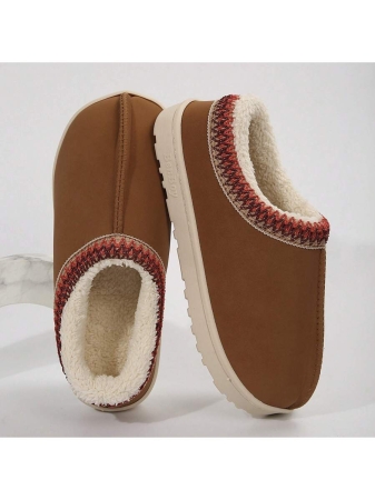 Women's Plush Lined Slippers, Wool Fluffy Moccasins,Outdoor Indoor Dual Use Slippers - Image 28