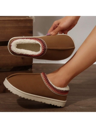 Women's Plush Lined Slippers, Wool Fluffy Moccasins,Outdoor Indoor Dual Use Slippers - Image 30