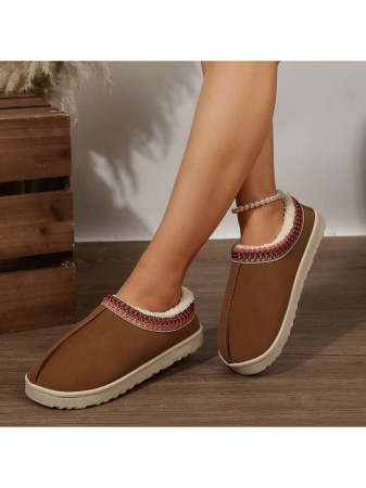 Women's Plush Lined Slippers, Wool Fluffy Moccasins,Outdoor Indoor Dual Use Slippers - Image 31