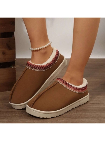 Women's Plush Lined Slippers, Wool Fluffy Moccasins,Outdoor Indoor Dual Use Slippers - Image 32