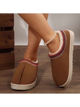 Women's Plush Lined Slippers, Wool Fluffy Moccasins,Outdoor Indoor Dual Use Slippers - Image 33