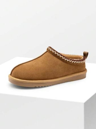 Men's Fuzzy Cozy Slippers – Genuine Suede, Indoor/Outdoor, Comfy Winter Footwear With Memory Foam And Furry Lining