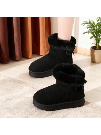 New Women's Winter Snow Boots, Platform Design With Bowknot Accents, Casual Style, Fleece-Lined, Thickened For Warmth, Non-Slip Function, Including Other Women's Winter Boots, Women's Boots And Women's Winter Shoes - Image 7