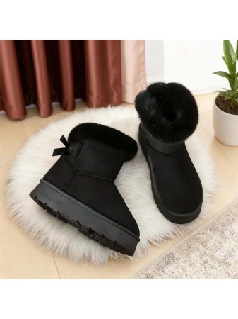 New Women's Winter Snow Boots, Platform Design With Bowknot Accents, Casual Style, Fleece-Lined, Thickened For Warmth, Non-Slip Function, Including Other Women's Winter Boots, Women's Boots And Women's Winter Shoes - Image 10
