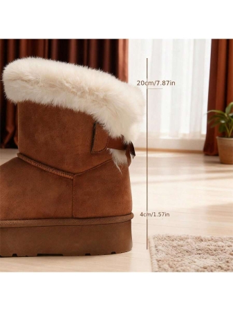 New Women's Winter Snow Boots, Platform Design With Bowknot Accents, Casual Style, Fleece-Lined, Thickened For Warmth, Non-Slip Function, Including Other Women's Winter Boots, Women's Boots And Women's Winter Shoes - Image 15