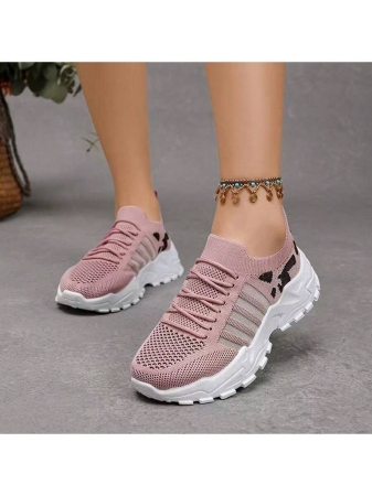 New Breathable, Thick-Soled, Lace-Up Low-Top Slip-On Shoes For Women, Comfortable Casual Shoes | Summer Shoes For The Beach, Vacation, Camping, And Everyday Wear | Casual Style | Mesh Design, Women's Sneakers, Casual And Sporty Design, Suitable For All-Day Wear - Image 6