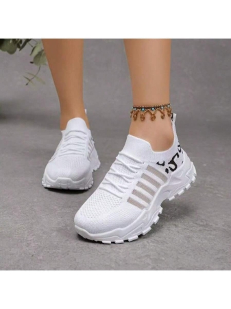 New Breathable, Thick-Soled, Lace-Up Low-Top Slip-On Shoes For Women, Comfortable Casual Shoes | Summer Shoes For The Beach, Vacation, Camping, And Everyday Wear | Casual Style | Mesh Design, Women's Sneakers, Casual And Sporty Design, Suitable For All-Day Wear - Image 8
