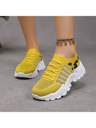 New Breathable, Thick-Soled, Lace-Up Low-Top Slip-On Shoes For Women, Comfortable Casual Shoes | Summer Shoes For The Beach, Vacation, Camping, And Everyday Wear | Casual Style | Mesh Design, Women's Sneakers, Casual And Sporty Design, Suitable For All-Day Wear - Image 13