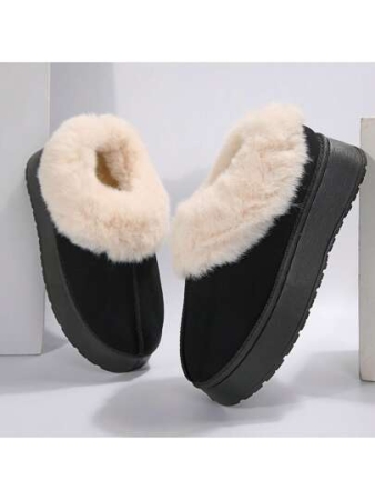 Women's Suede Ankle Moccasin Boots Waterproof Anti-Slip Thick Sole Indoor Warm Snow Boots