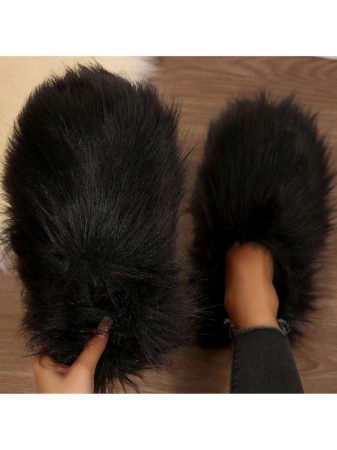 Womens Slippers Fuzzy Short Boots Shoes Bedroom Slippers Autumn Winter Shoes Slippers Cotton Fuzzy Slippers Comfy Faux Fluffy Slippers Soft Comfy Memory Foam Indoor House - Image 3