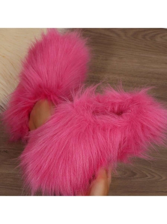 Womens Slippers Fuzzy Short Boots Shoes Bedroom Slippers Autumn Winter Shoes Slippers Cotton Fuzzy Slippers Comfy Faux Fluffy Slippers Soft Comfy Memory Foam Indoor House - Image 9
