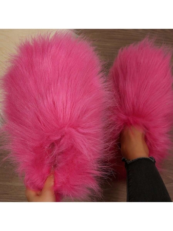 Womens Slippers Fuzzy Short Boots Shoes Bedroom Slippers Autumn Winter Shoes Slippers Cotton Fuzzy Slippers Comfy Faux Fluffy Slippers Soft Comfy Memory Foam Indoor House - Image 10