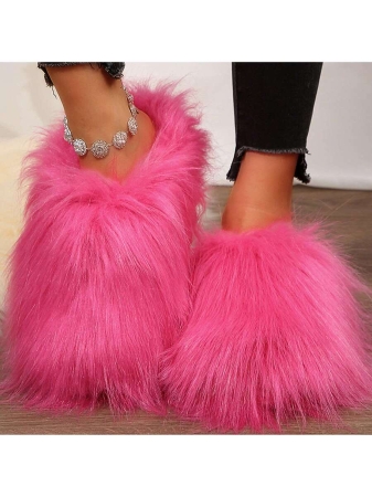 Womens Slippers Fuzzy Short Boots Shoes Bedroom Slippers Autumn Winter Shoes Slippers Cotton Fuzzy Slippers Comfy Faux Fluffy Slippers Soft Comfy Memory Foam Indoor House - Image 11