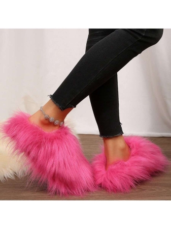 Womens Slippers Fuzzy Short Boots Shoes Bedroom Slippers Autumn Winter Shoes Slippers Cotton Fuzzy Slippers Comfy Faux Fluffy Slippers Soft Comfy Memory Foam Indoor House - Image 12