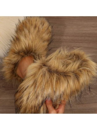 Womens Slippers Fuzzy Short Boots Shoes Bedroom Slippers Autumn Winter Shoes Slippers Cotton Fuzzy Slippers Comfy Faux Fluffy Slippers Soft Comfy Memory Foam Indoor House - Image 15