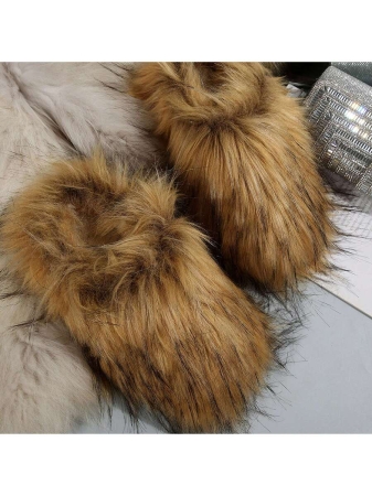 Womens Slippers Fuzzy Short Boots Shoes Bedroom Slippers Autumn Winter Shoes Slippers Cotton Fuzzy Slippers Comfy Faux Fluffy Slippers Soft Comfy Memory Foam Indoor House - Image 17