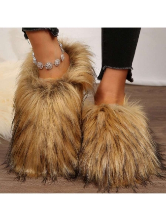 Womens Slippers Fuzzy Short Boots Shoes Bedroom Slippers Autumn Winter Shoes Slippers Cotton Fuzzy Slippers Comfy Faux Fluffy Slippers Soft Comfy Memory Foam Indoor House - Image 19
