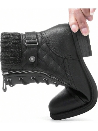 GLOBALWIN Women's Ankle Booties Fashion Combat Boots Fall Boots For Women Comfortable Low Heel Fall Boots Halloween Season - Image 5