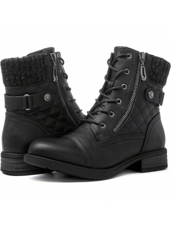 GLOBALWIN Women's Ankle Booties Fashion Combat Boots Fall Boots For Women Comfortable Low Heel Fall Boots Halloween Season - Image 6