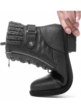 GLOBALWIN Women's Ankle Booties Fashion Combat Boots Fall Boots For Women Comfortable Low Heel Fall Boots Halloween Season - Image 11