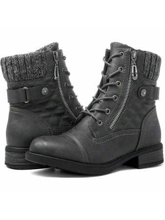 GLOBALWIN Women's Ankle Booties Fashion Combat Boots Fall Boots For Women Comfortable Low Heel Fall Boots Halloween Season - Image 13