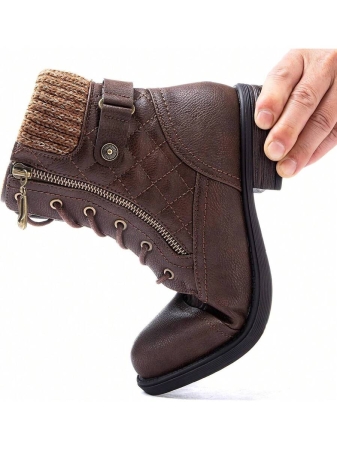 GLOBALWIN Women's Ankle Booties Fashion Combat Boots Fall Boots For Women Comfortable Low Heel Fall Boots Halloween Season - Image 18