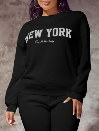 SHEIN SXY Letter Graphic Drop Shoulder Sweatshirt,Long Sleeve Tops In Fall/Winter - Image 4