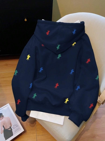 Resyla Women's Autumn Knight Print Long Sleeve Drawstring Hooded Casual Sweatshirt Fall Cloth For Women - Image 16