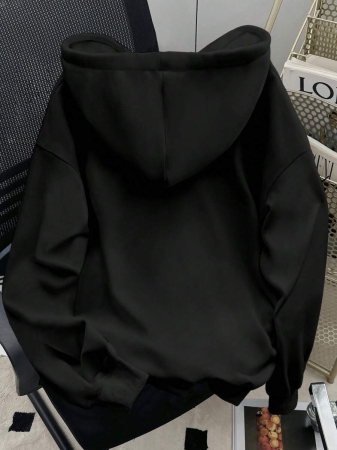 SHEIN Women's Casual Loose Fit Palm Tree Print Long Sleeve Hoodie Sweatshirt, Autumn - Image 3