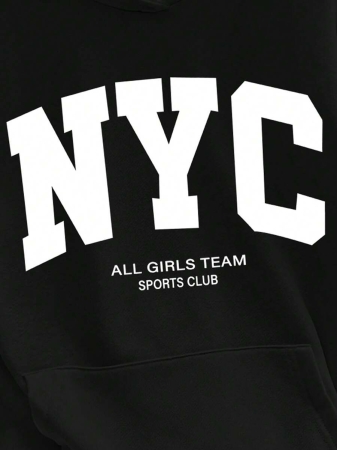 SHEIN Women's Casual Loose Fit Palm Tree Print Long Sleeve Hoodie Sweatshirt, Autumn - Image 8