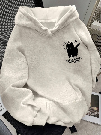 SHEIN Women's Casual Loose Fit Palm Tree Print Long Sleeve Hoodie Sweatshirt, Autumn - Image 31