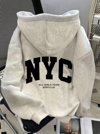 SHEIN Women's Casual Loose Fit Palm Tree Print Long Sleeve Hoodie Sweatshirt, Autumn - Image 42