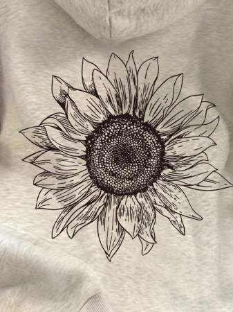 SHEIN Women's Casual Loose Fit Palm Tree Print Long Sleeve Hoodie Sweatshirt, Autumn - Image 53