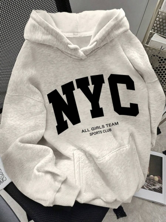 SHEIN Women's Casual Loose Fit Palm Tree Print Long Sleeve Hoodie Sweatshirt, Autumn - Image 59