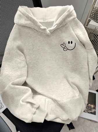 SHEIN Women's Casual Loose Fit Palm Tree Print Long Sleeve Hoodie Sweatshirt, Autumn - Image 76