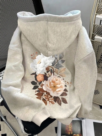 SHEIN Women's Casual Loose Fit Palm Tree Print Long Sleeve Hoodie Sweatshirt, Autumn - Image 82