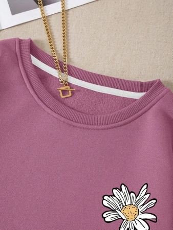 INAWLY Letter & Floral Print Thermal Pullover,Long Sleeve Tops Graduation,Back To School Outfits,Graduation,Teacher Outfits For Women,Back To School Fall Outfit - Image 33