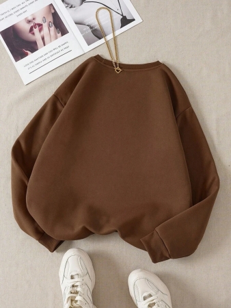 INAWLY Letter & Floral Print Thermal Pullover,Long Sleeve Tops Graduation,Back To School Outfits,Graduation,Teacher Outfits For Women,Back To School Fall Outfit - Image 35