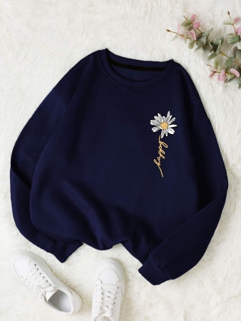 INAWLY Letter & Floral Print Thermal Pullover,Long Sleeve Tops Graduation,Back To School Outfits,Graduation,Teacher Outfits For Women,Back To School Fall Outfit - Image 48
