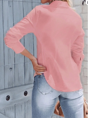 Elegant White Collar Blouse With Button Front Design And Regular Hem Perfect For Office - Image 16