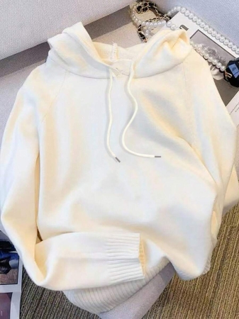 Resyla Women's Casual Minimalist Hooded Long Sleeve Sweater, Versatile For Autumn/Winter - Image 5