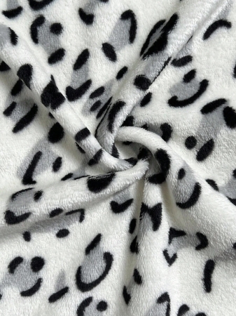 Elamini 1pc Black & White Casual Cute Contrast Color Flannel Thermal Lined Printed Leopard Heart Zip-Up Soft Sweatshirt Jacket For Women, Back To School Season - Image 18