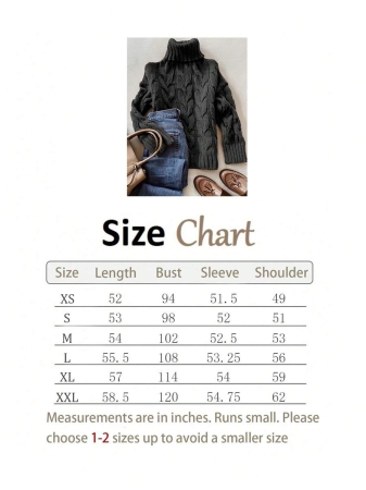Autumn And Winter Elegant Fashion Casual Comfortable Brown Twisted Rope Sisal Pattern Textured High Neck Long Sleeve Sweater Knitted Pullover,Fall Clothes For Women, Winter Clothes For Women,Fall Tops,Work/Office, Business Casual Woman - Image 37